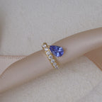 Tanzanite single loop earring