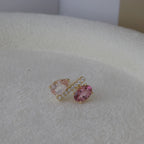 Entwined Glow | Pink Tourmaline & Morganite Single Earring