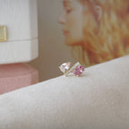 Entwined Glow | Pink Tourmaline & Morganite Single Earring