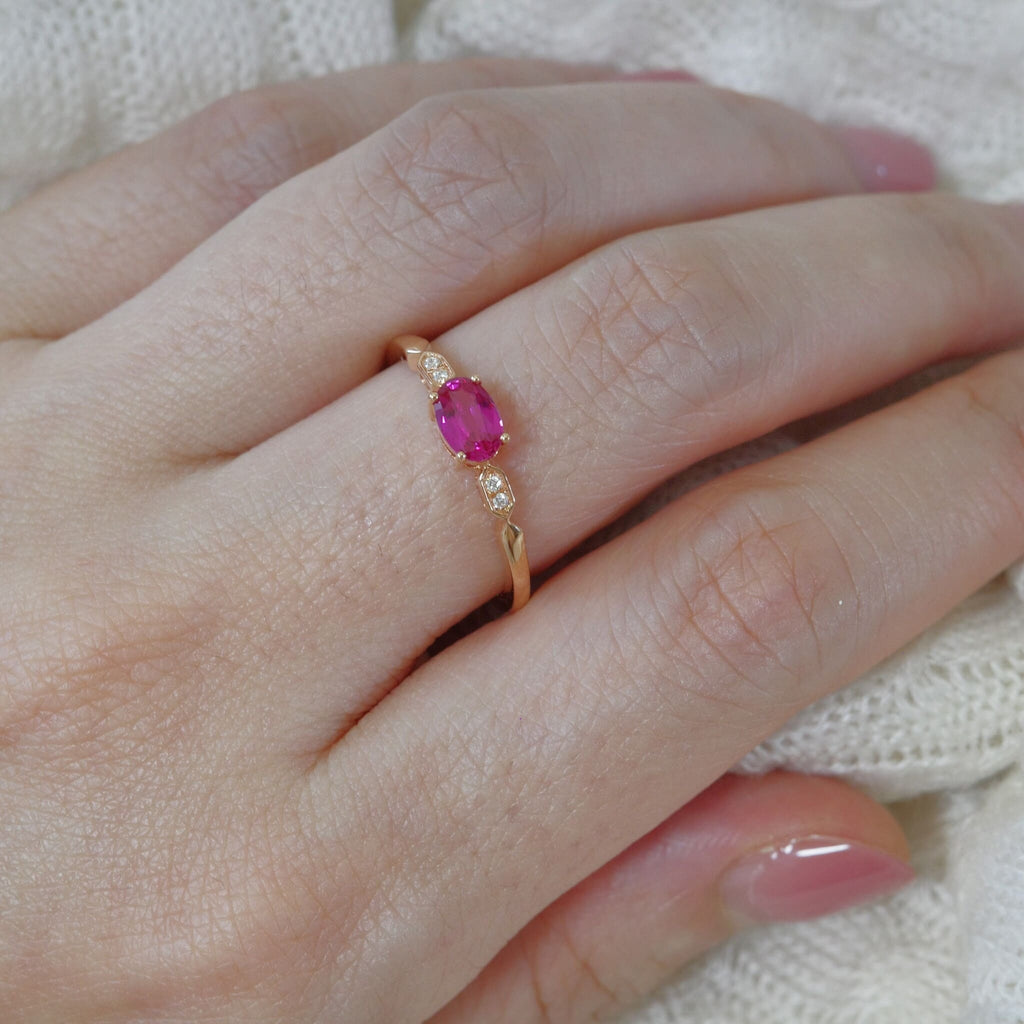 Unheated Ruby & Diamond Ring