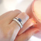 Sapphire and diamond band ring