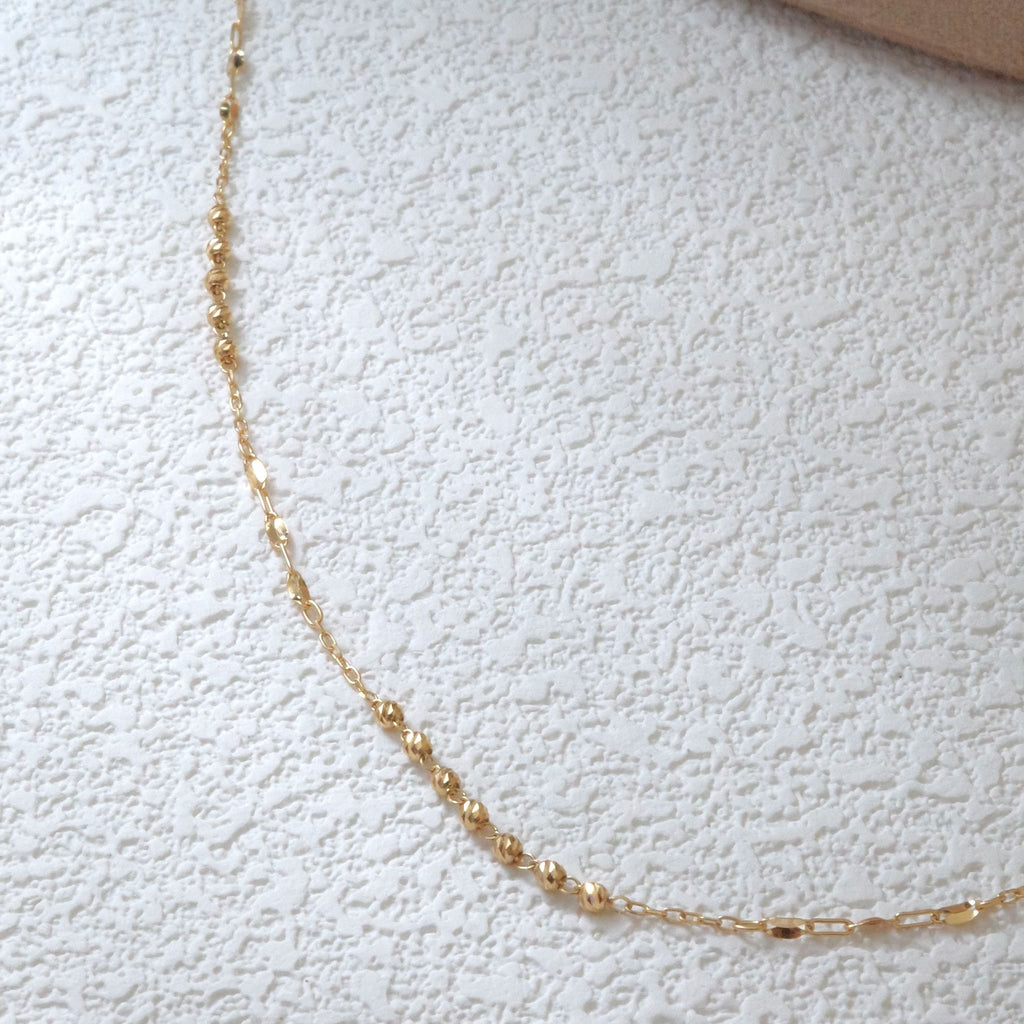 Everyday Gold Glow | Japanese Mix of Faceted Links Everyday Chain