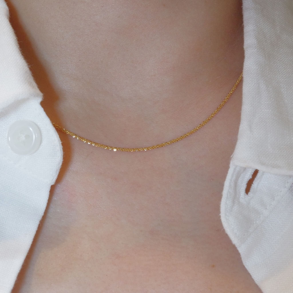 yellow gold sparkling chain