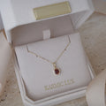 Garnet Pendant in 18K Gold