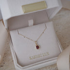 Garnet Pendant in 18K Gold