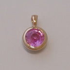 Pink Sapphire Pendant in bezel setting