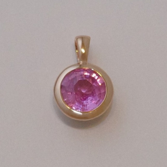 Pink Sapphire Pendant in bezel setting