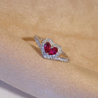 Heart shape ruby ring
