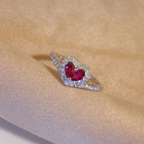 Heart shape ruby ring