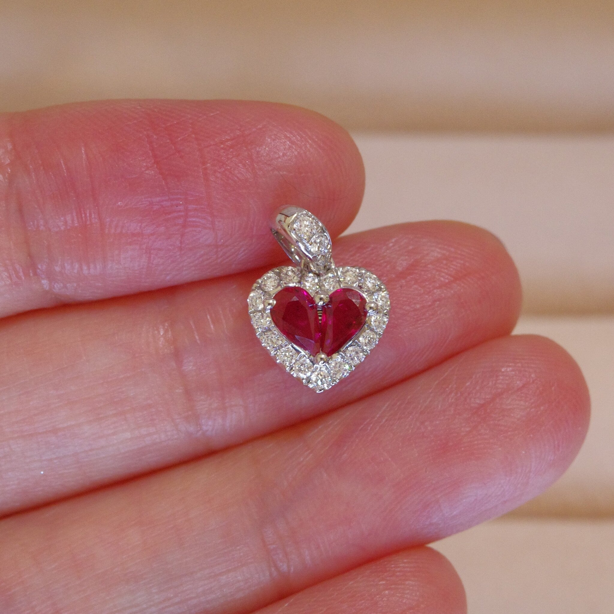 Heart shape ruby pendant