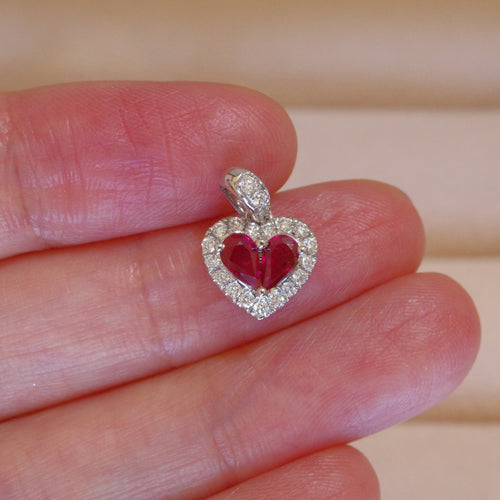 Heart shape ruby pendant
