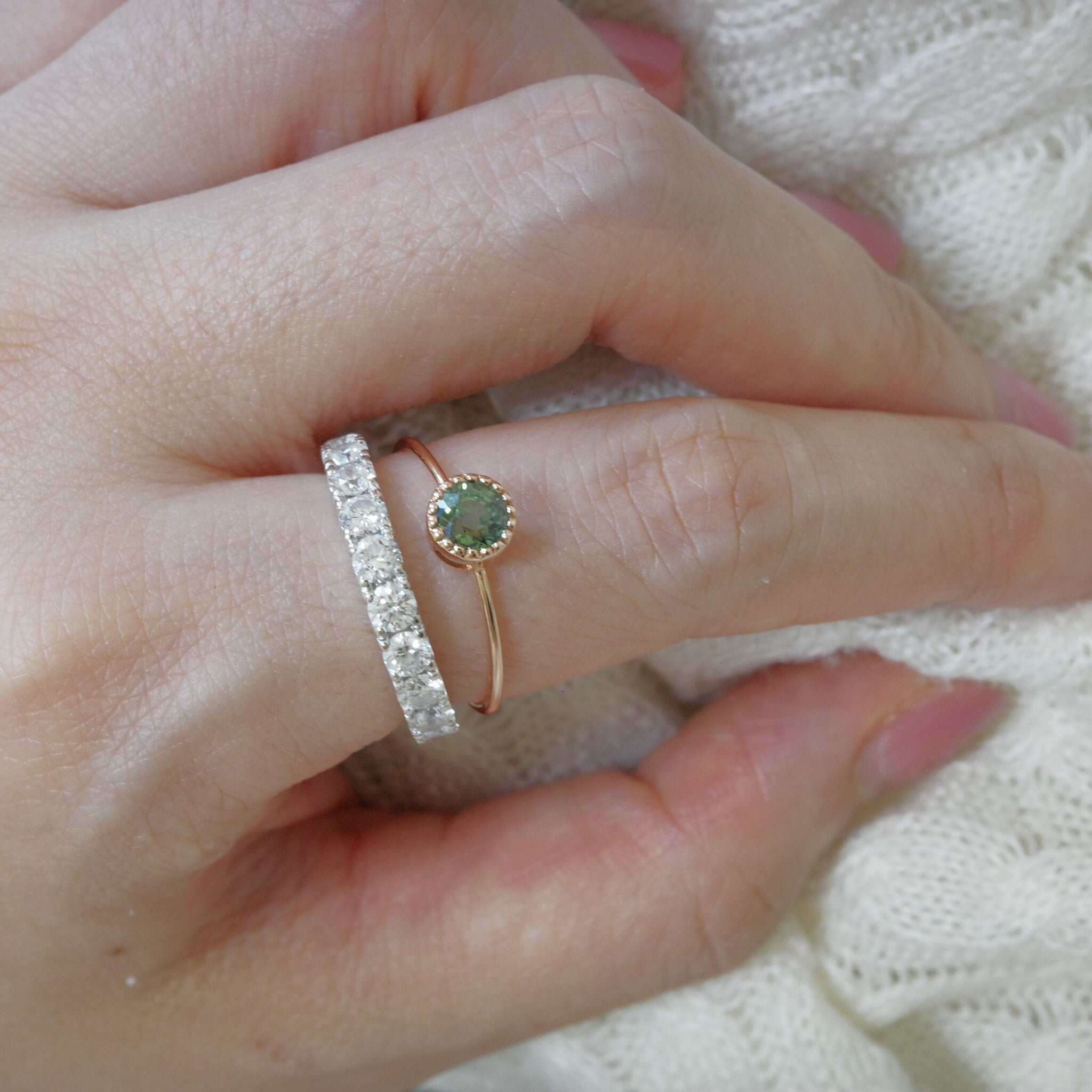 Serendipity Collection | Green Color Sapphire Ring