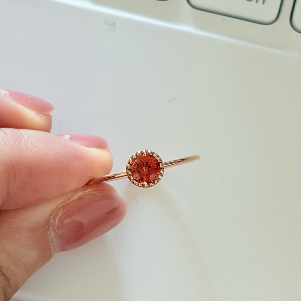 Serendipity Collection | Orange Color Sapphire Ring