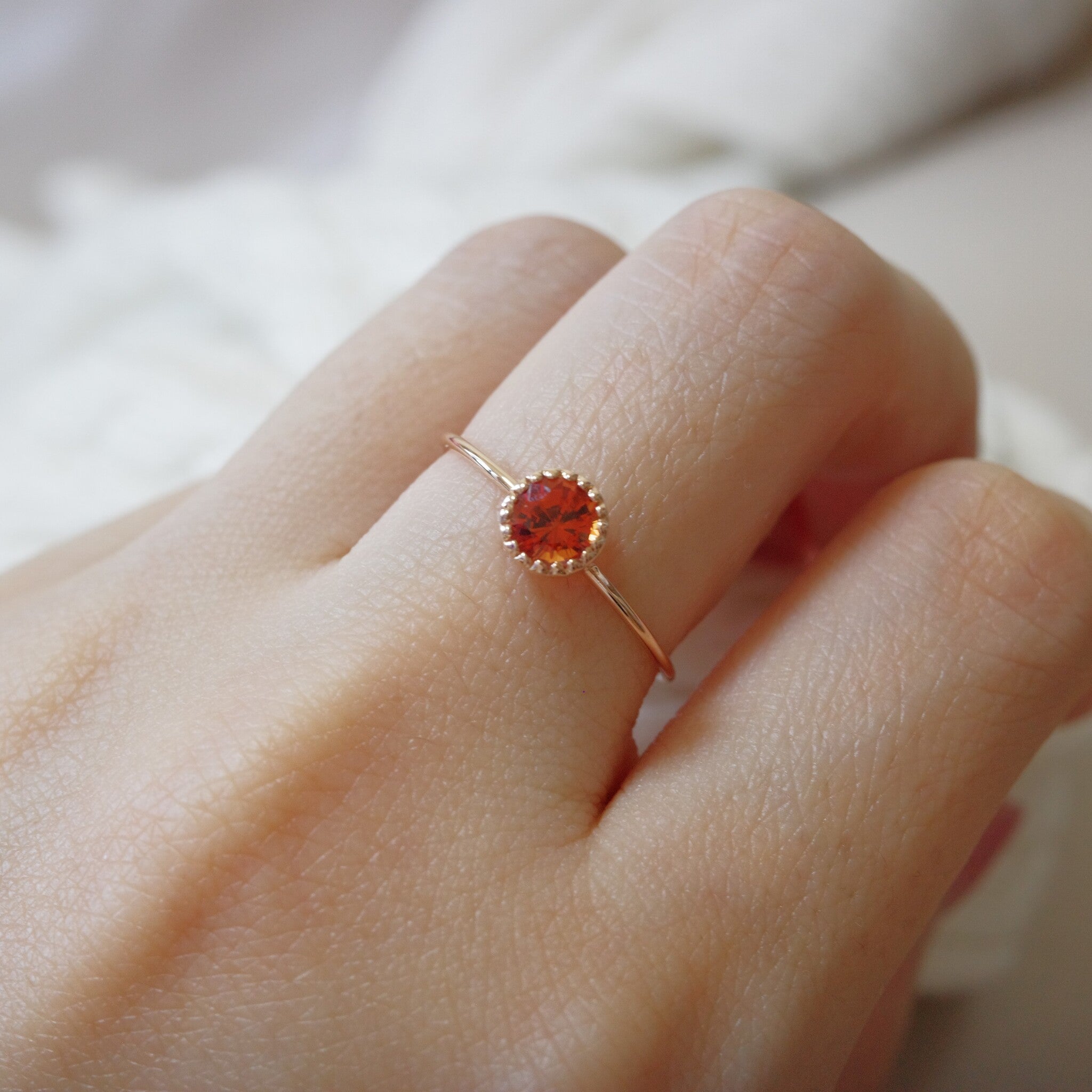 Serendipity Collection | Orange Color Sapphire Ring